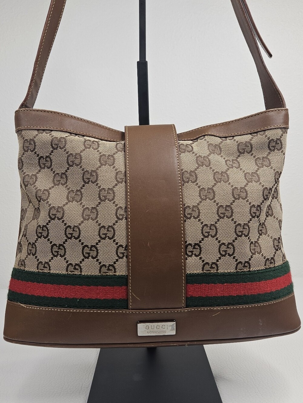 Authentic Gucci • Limited Edition #1160 • Sherry Line • GG Monogram • Stripe - Picture 7 of 14